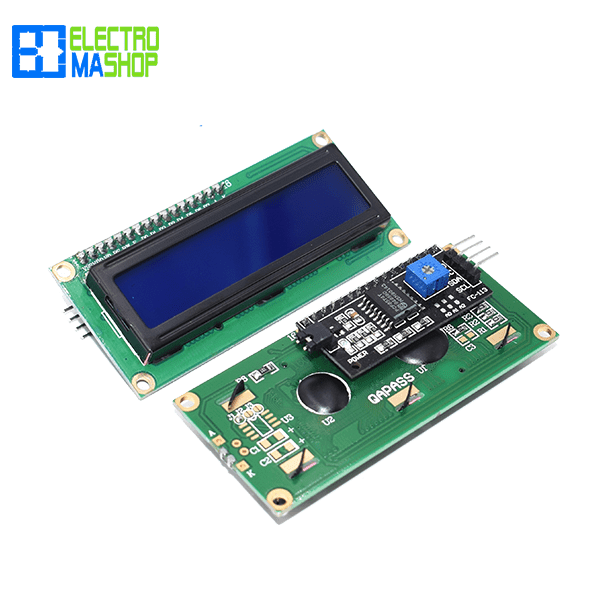 Ecran LCD i2C 1602 - Module IIC rétroéclairé bleu afficheur 16x2 pour  Arduino